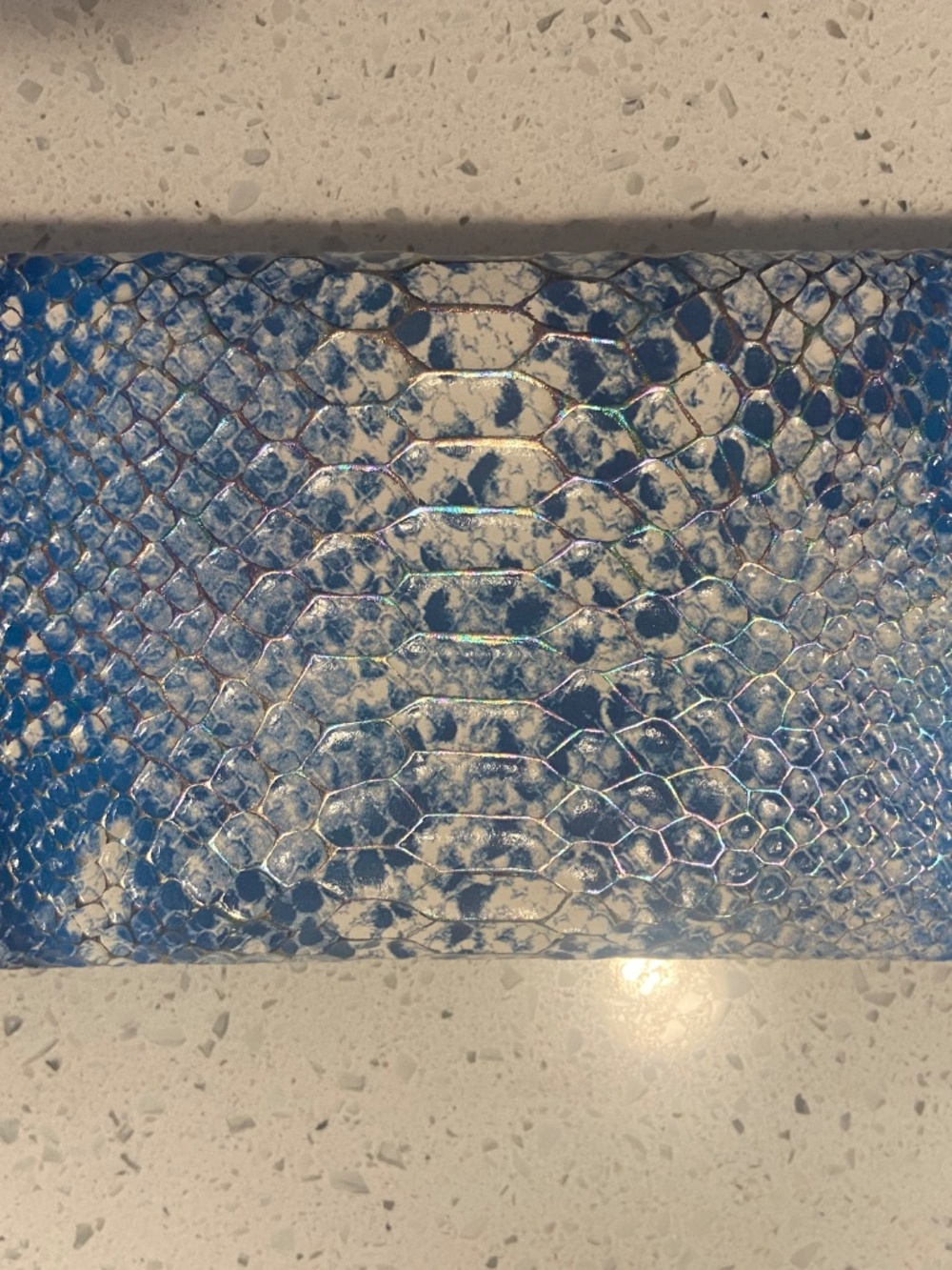 Brahmin Ady Wallet Blue Multi Melbourne Snakeskin Leather Envelope Clutch NWOT - Picture 3 of 4